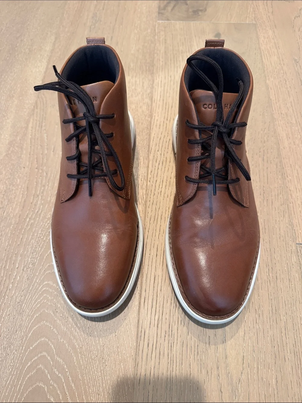 Cole Haan Men's Brown Leather Chukka Boots - Comfortable Casual Style
